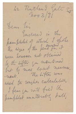 Lot #245 Francis Galton Autograph Letter Signed