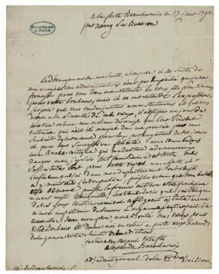 Lot #456 Alexandre de Beauharnais Autograph Letter Signed