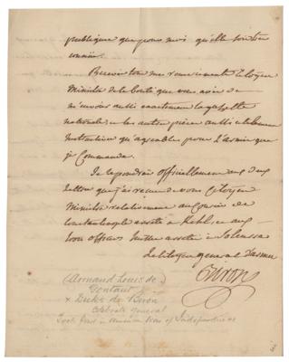 Lot #481 Armand Louis de Gontaut Autograph Letter Signed - Image 4