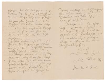 Lot #157 Friedrich Nietzsche Autograph Letter Signed - Image 2