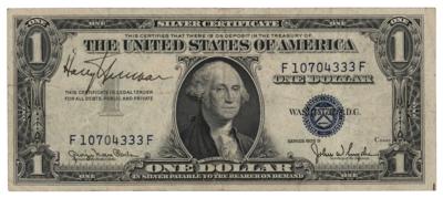 Lot #19 Harry S. Truman Signed Dollar Bill - Image 1