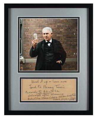 Lot #124 Thomas Edison Autograph Notes Signed - Image 1