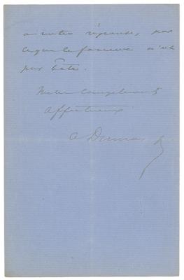 Lot #714 Alexandre Dumas, fils Autograph Letter Signed - Image 3