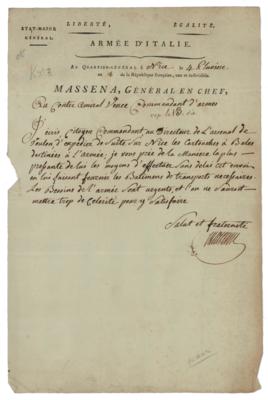 Lot #451 André Masséna Document Signed