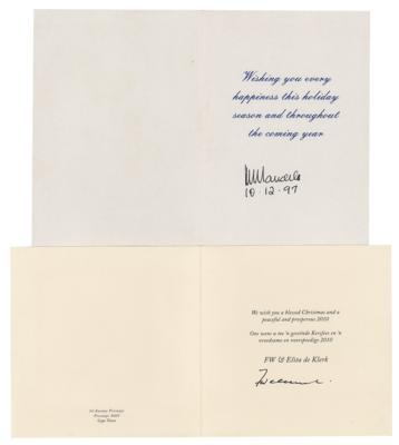 Lot #314 Nelson Mandela and F. W. De Klerk Signed Christmas Cards