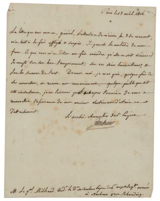 Lot #211 Jean Jacques Régis de Cambaceres Letter Signed
