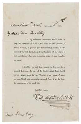 Lot #691 Charles Dickens Letter Signed