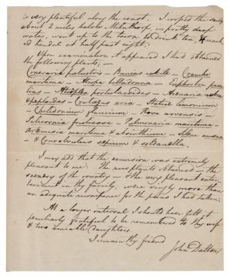 Lot #117 John Dalton Autograph Letter Signed - Image 3