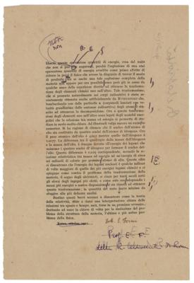 Lot #134 Enrico Fermi Signed Galley Proof