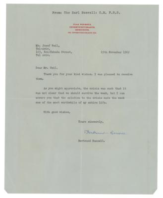 Lot #159 Bertrand Russell Typed Letter Signed - Image 1