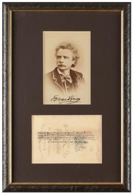 Lot #735 Edvard Grieg Signed Photograph with Musical Quotation - Image 1
