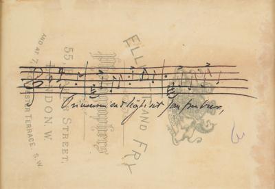 Lot #735 Edvard Grieg Signed Photograph with Musical Quotation - Image 2