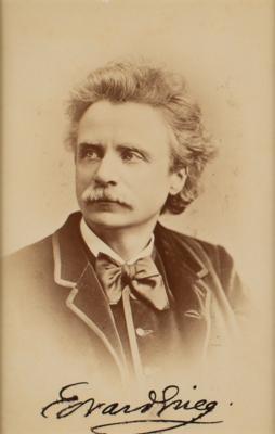 Lot #735 Edvard Grieg Signed Photograph with Musical Quotation - Image 3