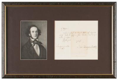 Lot #737 Felix Mendelssohn-Bartholdy Autograph Letter Signed