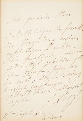 Lot #736 Franz Liszt Autograph Letter Signed - Image 2