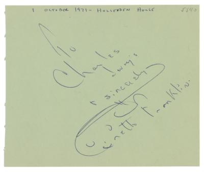 Lot #845 Aretha Franklin Signature - Image 1