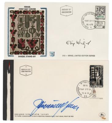 Lot #424 Elie Wiesel and Simon Wiesenthal Signed First Day Covers - Image 1