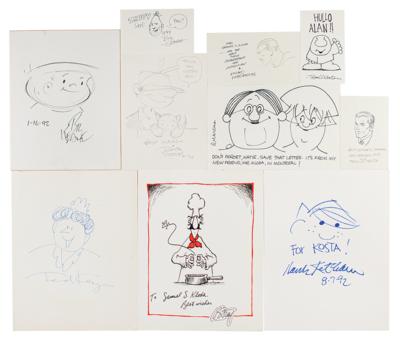 Lot #684 Cartoonists (10) Signed Sketches