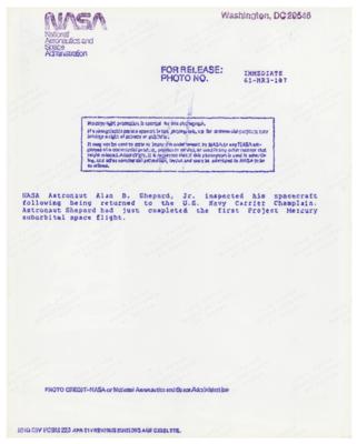 Lot #613 Alan Shepard Signed Photograph - Image 2