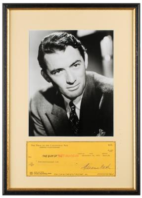 Lot #5339 Gregory Peck Signed Check
