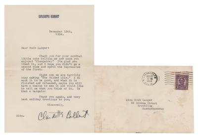 Lot #5186 Claudette Colbert Typed Letter Signed