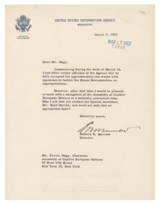 Lot #5562 Edward R. Murrow Typed Letter Signed - Image 1