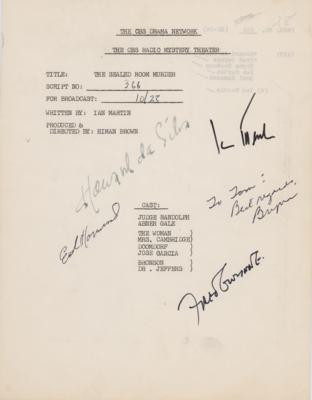 Lot #5560 The Munsters: Fred Gwynne Signed Script Sheet