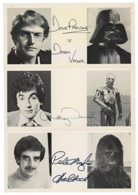 Lot #5593 Star Wars: Mayhew, Prowse, and Daniels (3) Signed Photographs
