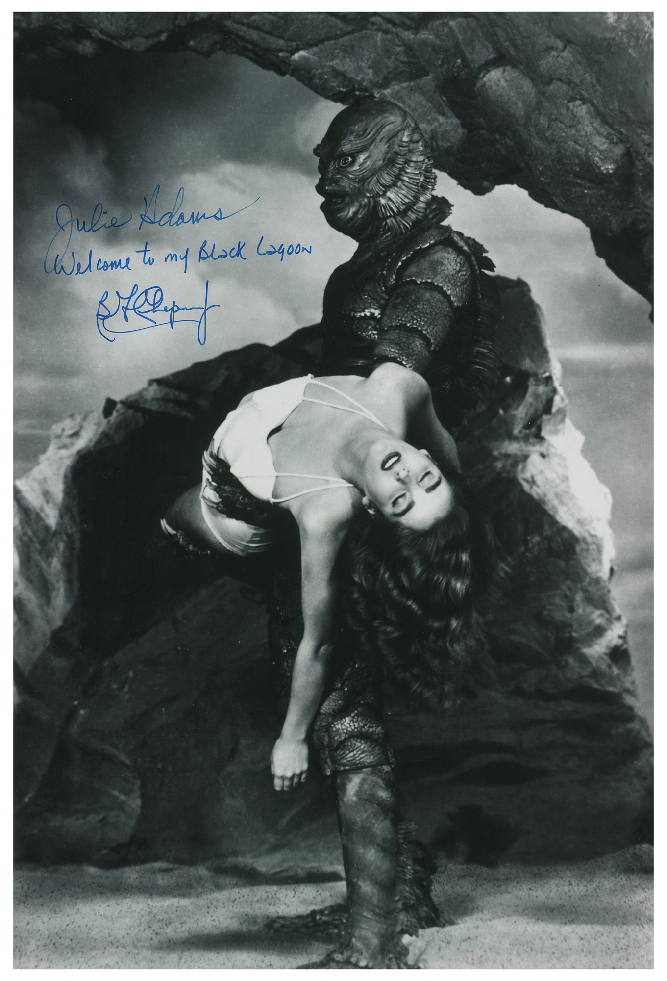 Lot #5459 Creature From the Black Lagoon: Adams and Chapman Signed Photograph