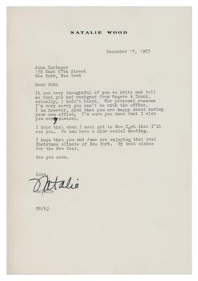 Lot #5431 Natalie Wood Typed Letter Signed - Image 1