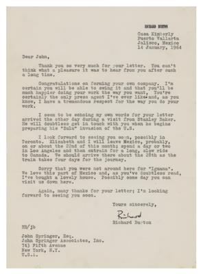 Lot #5167 Richard Burton Typed Letter Signed