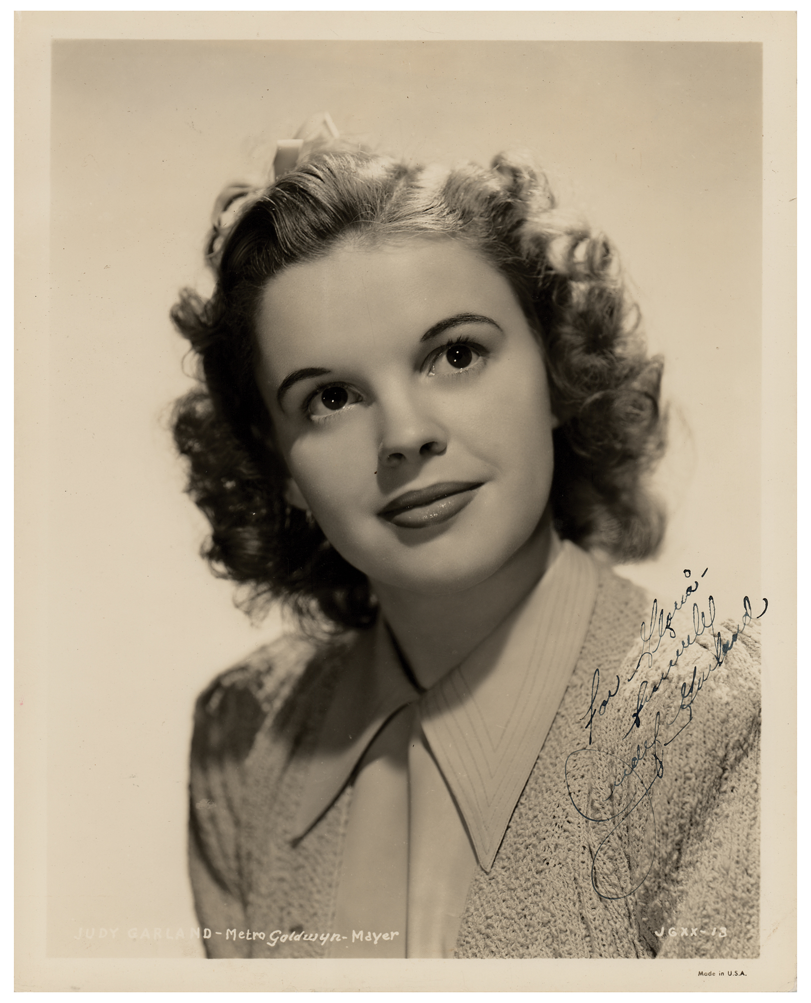 Lot #5013 Judy Garland Signed Photograph