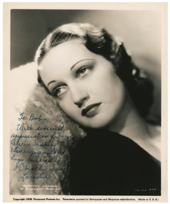 Lot #5284 Dorothy Lamour Signed Photograph