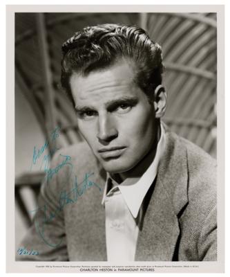 Lot #5259 Charlton Heston Signed Photograph