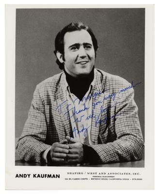 Lot #5557 Andy Kaufman Signed Photograph