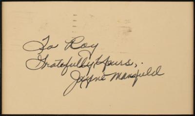 Lot #5056 Jayne Mansfield Signature Display - Image 2