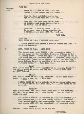 Lot #5015 Leslie Howard's Gone With the Wind Final Shooting Script Inscribed by David O. Selznick - Image 2