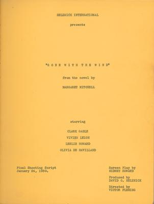 Lot #5015 Leslie Howard's Gone With the Wind Final Shooting Script Inscribed by David O. Selznick - Image 3