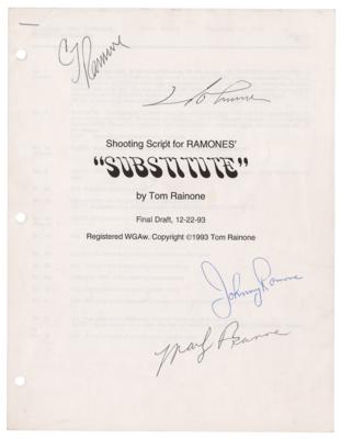 Lot #9020 Ramones Signed Script for the 'Substitute' Music Video