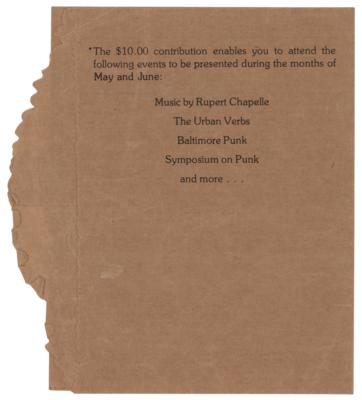 Lot #9001 Punk Art 'Paper Bag' 1978 Exhibition Invitation - Image 3