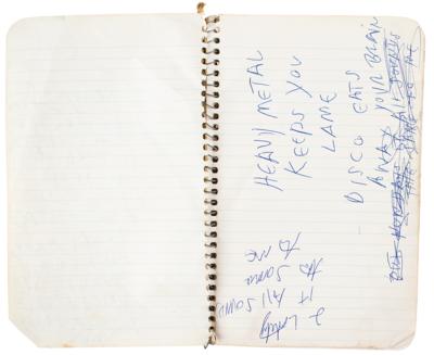 Lot #9015 Arturo Vega's 1978-1980 Loft Notebook with Handwritten Lyrics by Joey Ramone - Image 2