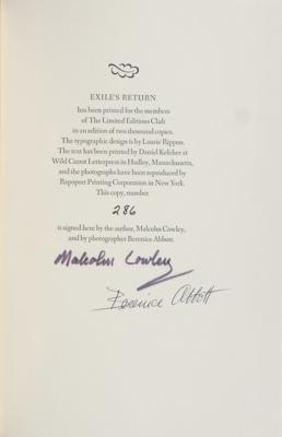 Lot #625 Malcolm Cowley and Berenice Abbott Signed Book - Image 1