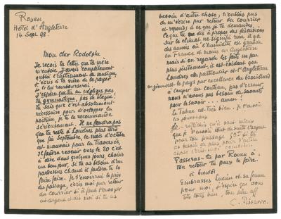 Lot #613 Camille Pissarro Autograph Letter Signed