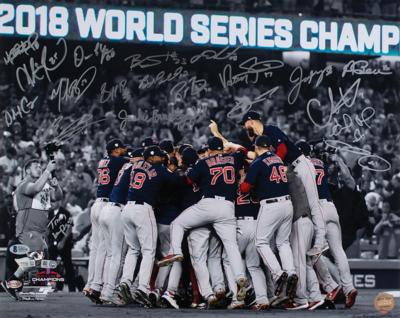 Lot #1000 Boston Red Sox 2018 World Series Signed Photograph - Image 1