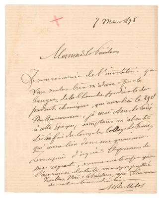 Lot #212 Marcellin Berthelot Autograph Letter Signed - Image 1