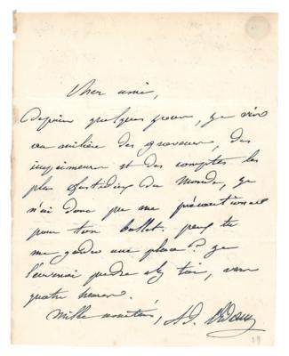 Lot #783 Adolphe Adam Autograph Letter Signed - Image 1