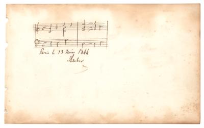 Lot #784 Daniel Auber Autograph Musical Quotation Signed - Image 1