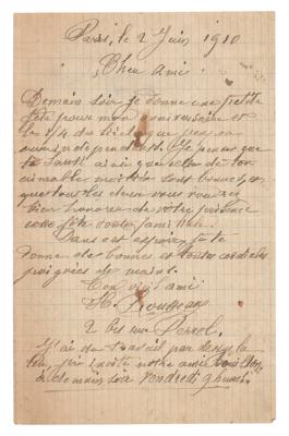 Lot #616 Henri Rousseau Autograph Letter Signed - Image 1