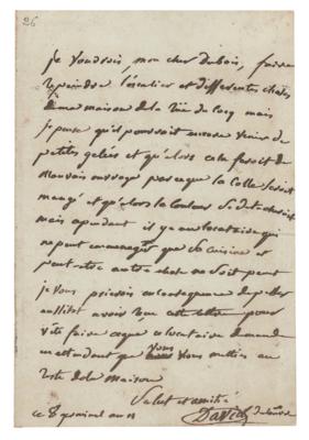 Lot #608 Jacques-Louis David Autograph Letter Signed - Image 1