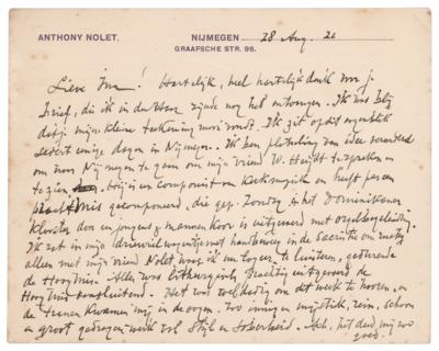 Lot #636 Jan Toorop Autograph Letter Signed - Image 1